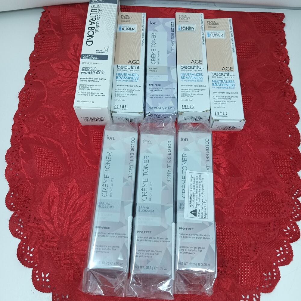 8X NEW Ion Bright White Creme Toner Permanent Intensive Shine Topcoat Toner Mix
